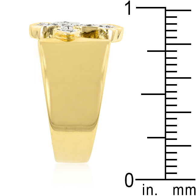 Lovcia Elegant Two-Tone Cross Band Ring-Rings-5-5
