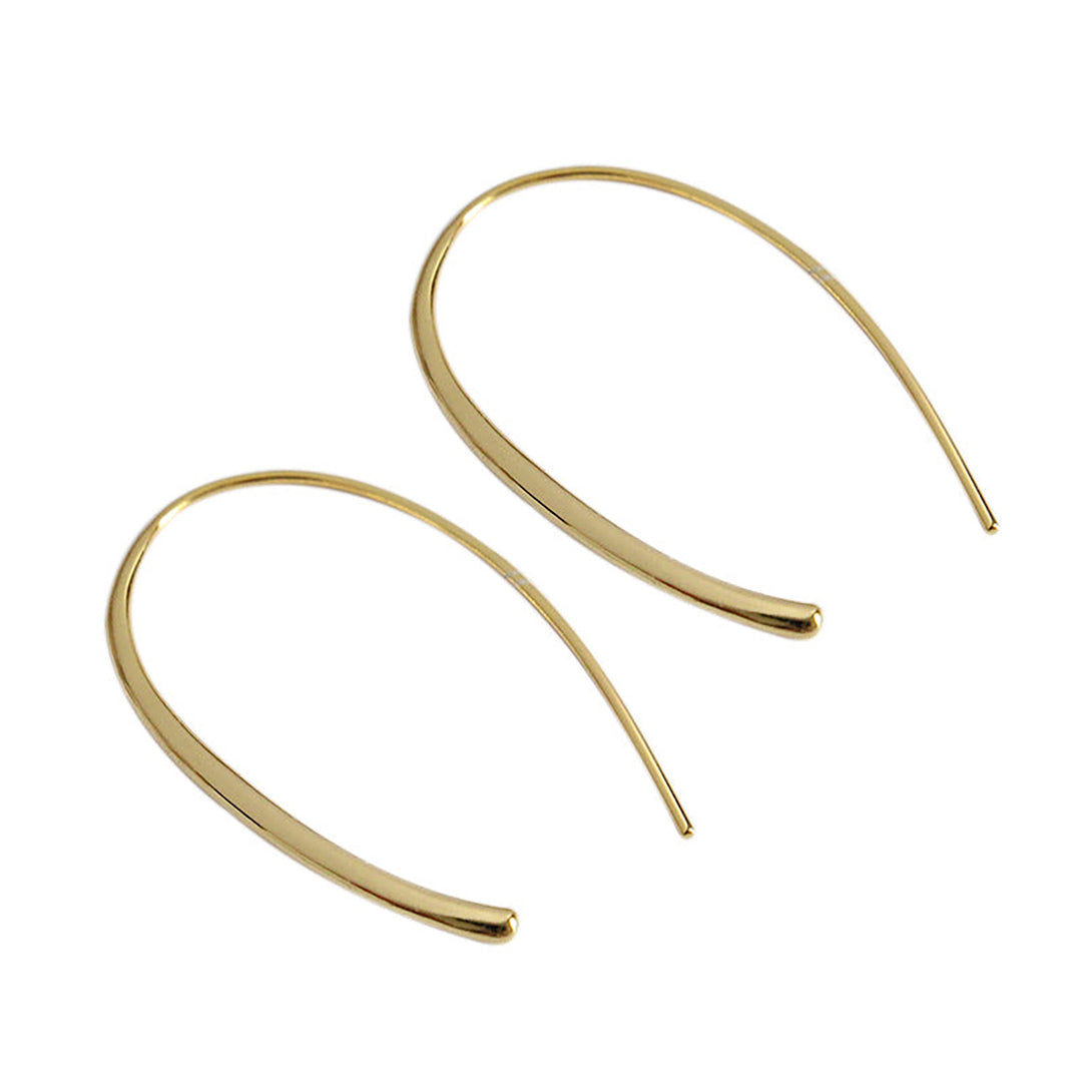 Lovcia Elegant U-Shaped 925 Sterling Silver Drop Earrings for Women with 18K Gold/Rhodium Finish-Earrings-Rhodium-Rhodium