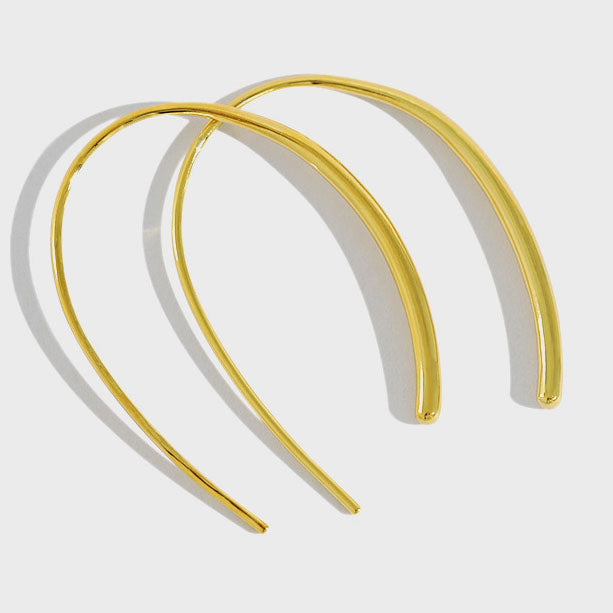 Lovcia Elegant U-Shaped 925 Sterling Silver Drop Earrings for Women with 18K Gold/Rhodium Finish-Earrings-Yellow Gold-Yellow Gold