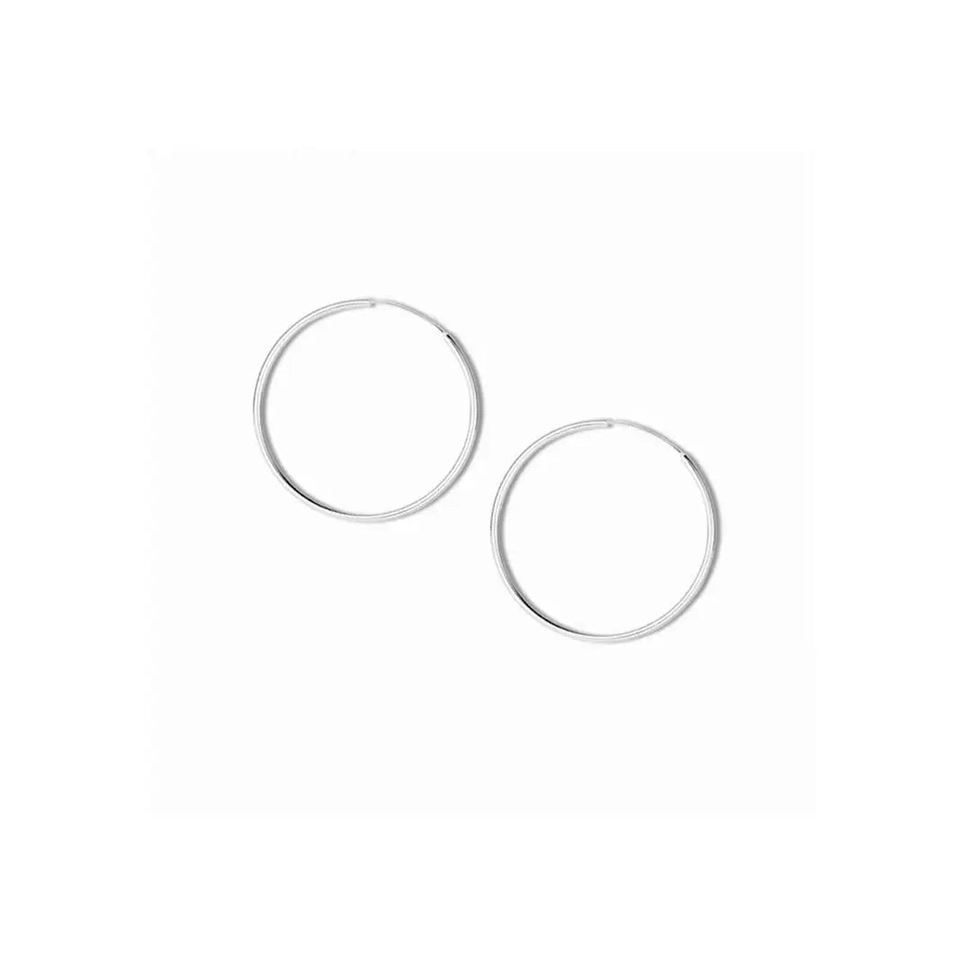 Lovcia Elegant Versatile High-Quality Geometric Silver Hoop Earrings for Women-Earrings-Silver-30MM-Silver