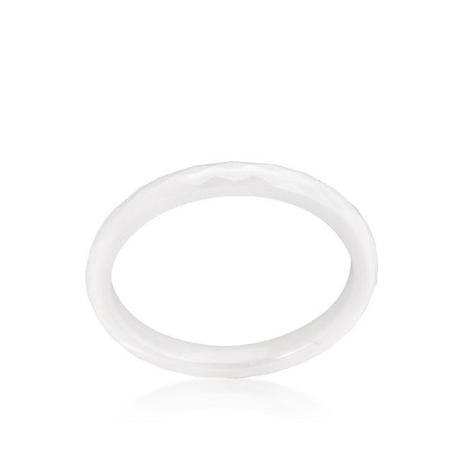 Lovcia Elegant White Ceramic Rhodium-Plated Ring-Rings-5-5