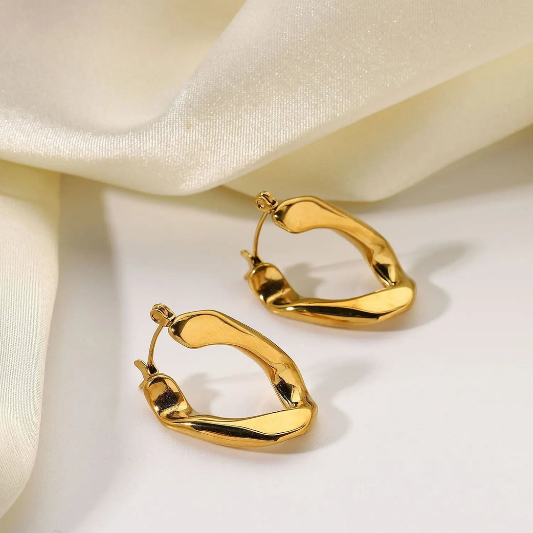 Lovcia Elegant Women's 18k Gold Plated Geometric Stainless Steel Earrings-Earrings-JDE201769-JDE201769