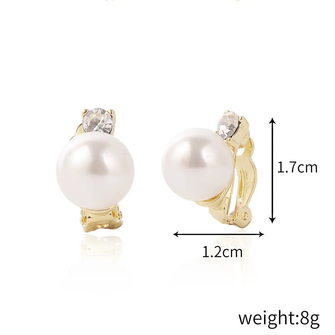 LOVCIA Elegant Women's Baroque Pearl Ear Clip Earrings