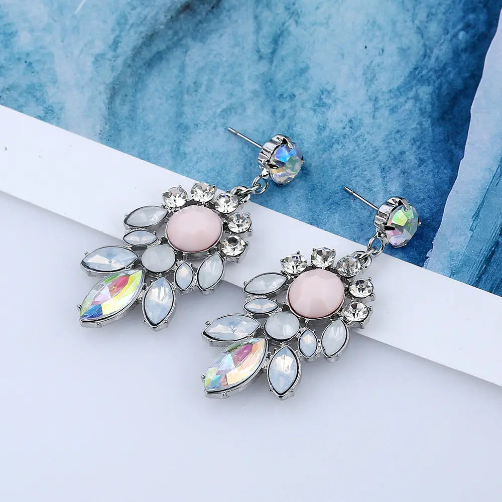 Lovcia Elegant Women's Crystal Geometry Earrings-Earrings-Photo Color-Photo Color