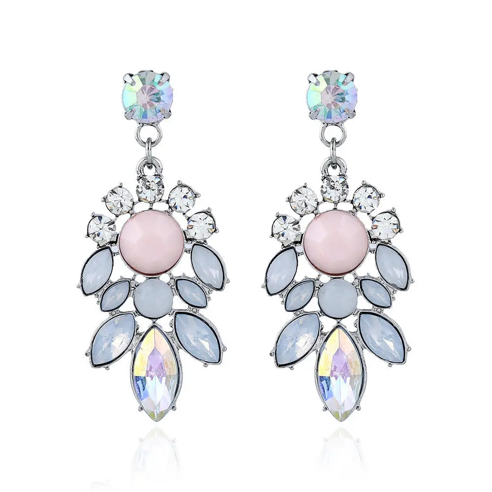 Lovcia Elegant Women's Crystal Geometry Earrings-Earrings-Photo Color-Photo Color