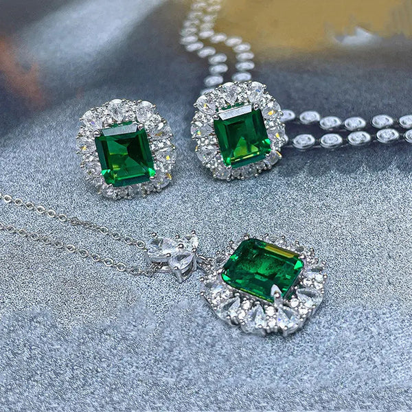 Lovcia Elegant Women's Floral Zircon Jewellery Set-Earrings-E2876 Earrings-E2876 Earrings