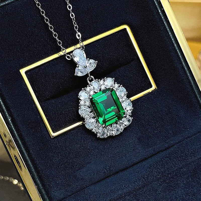 Lovcia Elegant Women's Floral Zircon Jewellery Set-Earrings-XL1068 Necklace-XL1068 Necklace