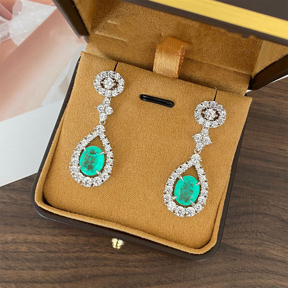 Lovcia Elegant Women's Silver Floral Christmas Earrings Gift Box-Earrings-Blue-Blue