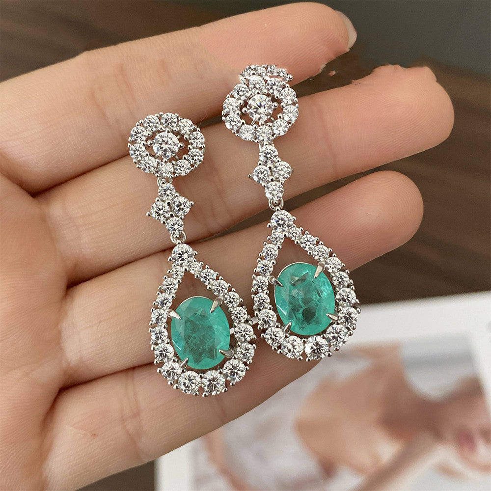 Lovcia Elegant Women's Silver Floral Christmas Earrings Gift Box-Earrings-Blue-Blue