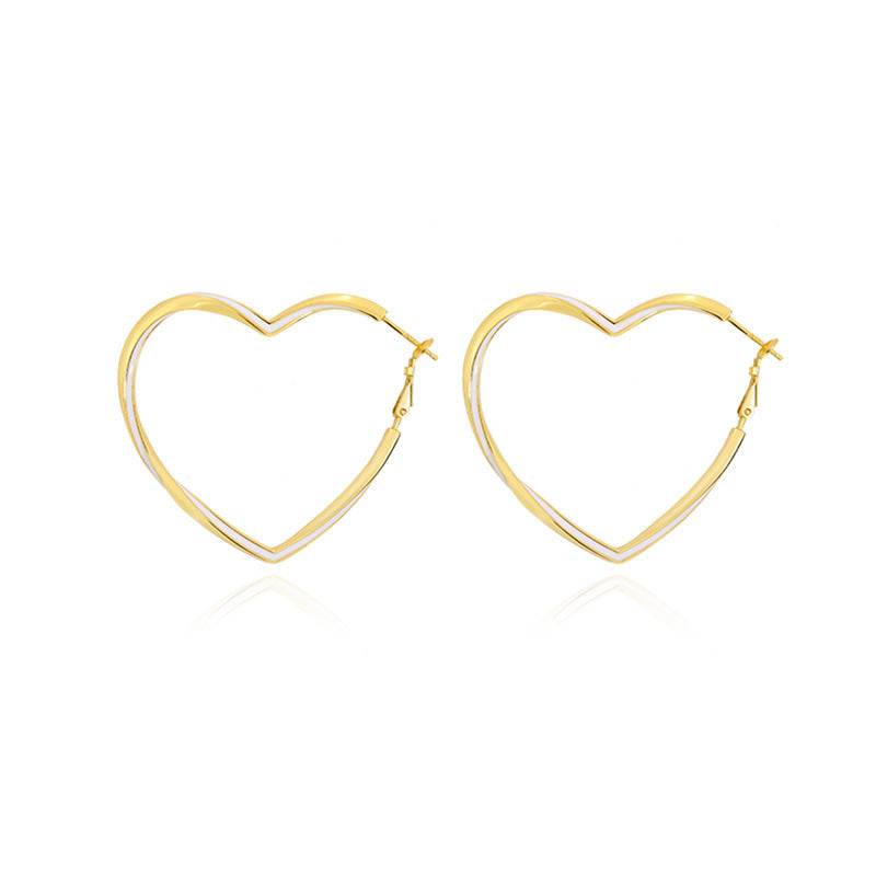 Lovcia Elegant Women's Sterling Silver Hollow Heart Stud Earrings-Earrings-E3200 Golden-925 Silver-E3200 Golden