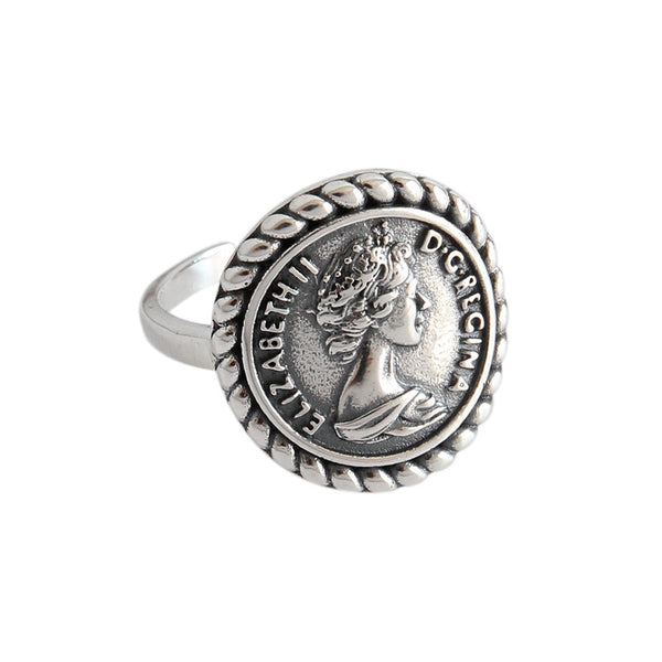 Lovcia Elizabeth Portrait Ring 925 Sterling Silver Jewellery-Rings-Vintage-Vintage