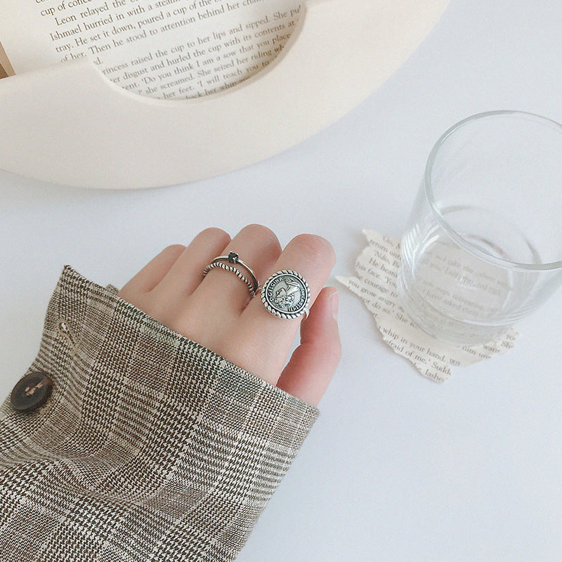 Lovcia Elizabeth Portrait Ring 925 Sterling Silver Jewellery-Rings-Vintage-Vintage
