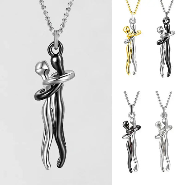 LOVCIA Embrace Love Unisex Necklace for Women and Men - Symbolize Eternal Connection with Power