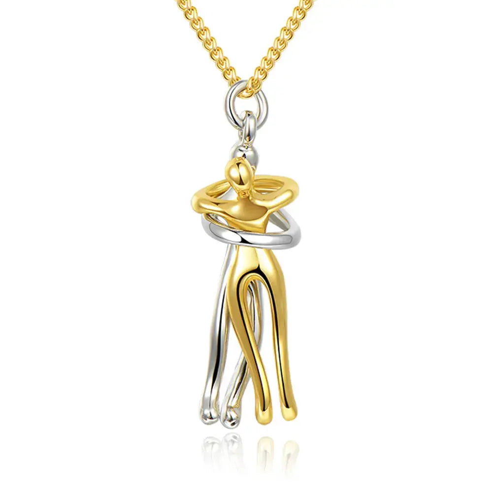 Lovcia Embrace Love Unisex Necklace for Women and Men - Symbolize Eternal Connection with Power-Necklaces-Black-Black