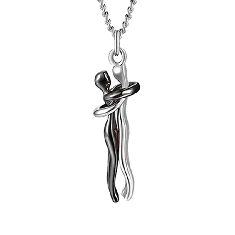 Lovcia Embrace Love Unisex Necklace for Women and Men - Symbolize Eternal Connection with Power-Necklaces-Black2-Black2