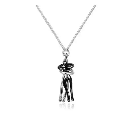 Lovcia Embrace Love Unisex Necklace for Women and Men - Symbolize Eternal Connection with Power-Necklaces-White black-White black