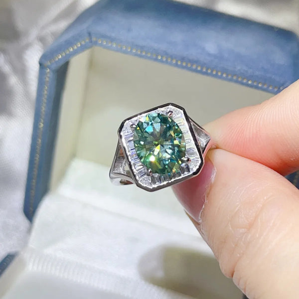 Lovcia Emerald Epoch 3 Carat Moissanite Engagement Square Ring for Women - Gum Leaf-5- - Buy latest trendy Rings for Women and Girls