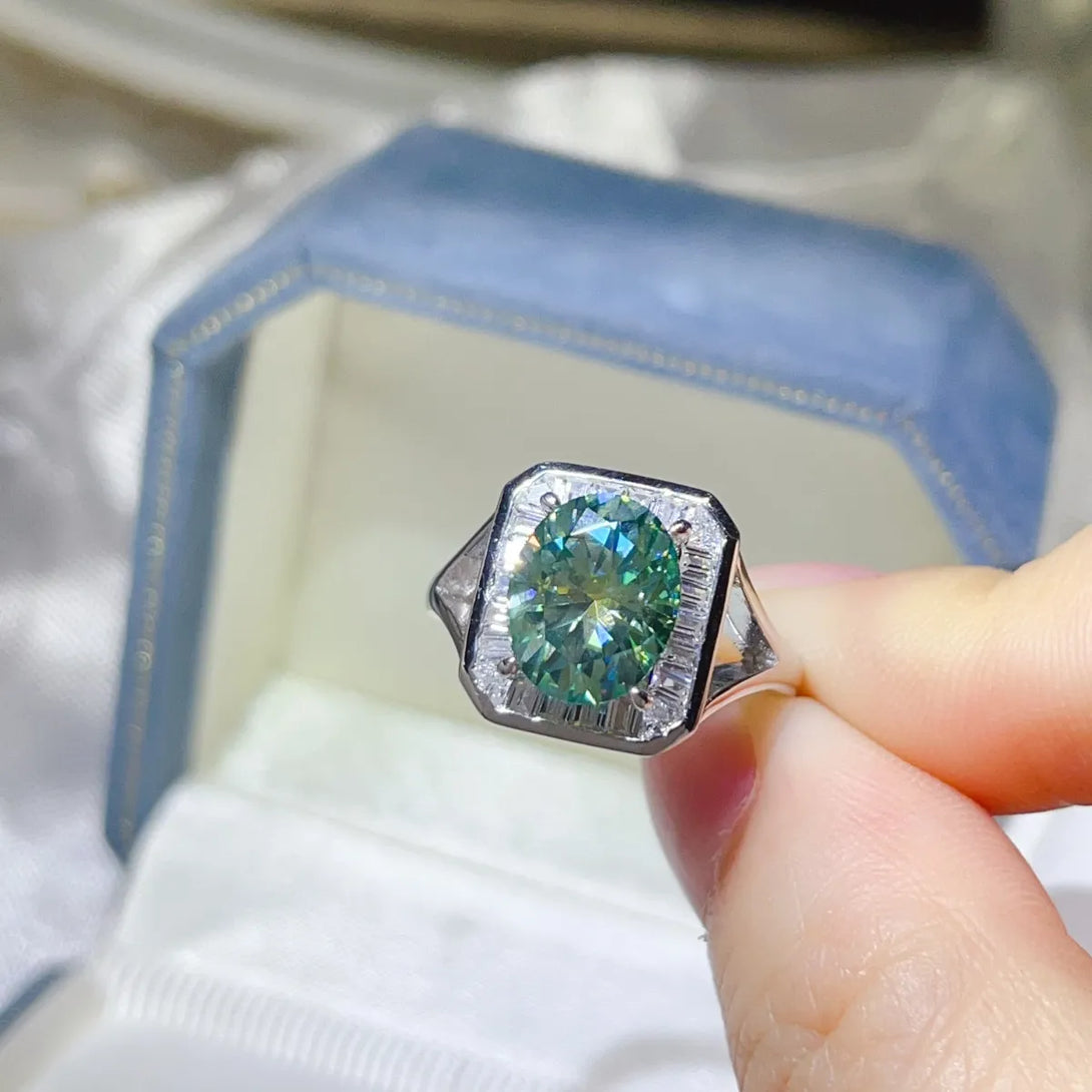 Lovcia Emerald Epoch 3 Carat Moissanite Engagement Square Ring for Women - Gum Leaf-5- - Buy latest trendy Rings for Women and Girls