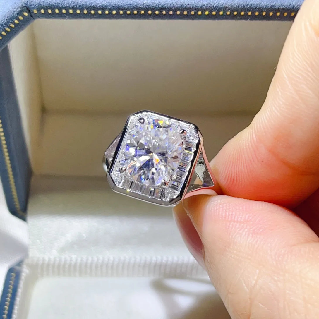 Lovcia Emerald Epoch 3 Carat Moissanite Engagement Square Ring for Women - Gum Leaf-5- - Buy latest trendy Rings for Women and Girls