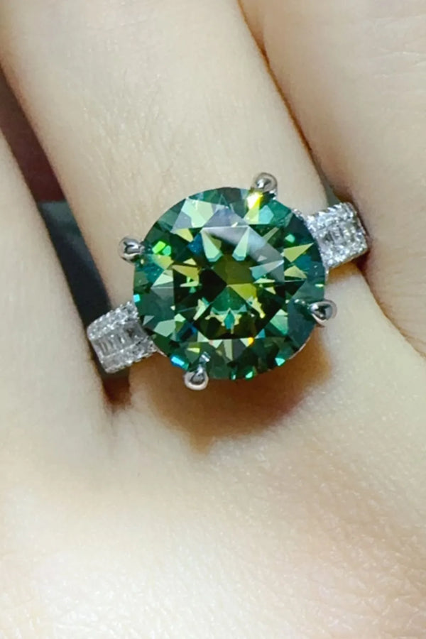 Lovcia Emerald-Green 5 Carat Moissanite 925 Sterling Silver Ring for Women - Dark Green-5- - Buy latest trendy Rings for Women and Girls
