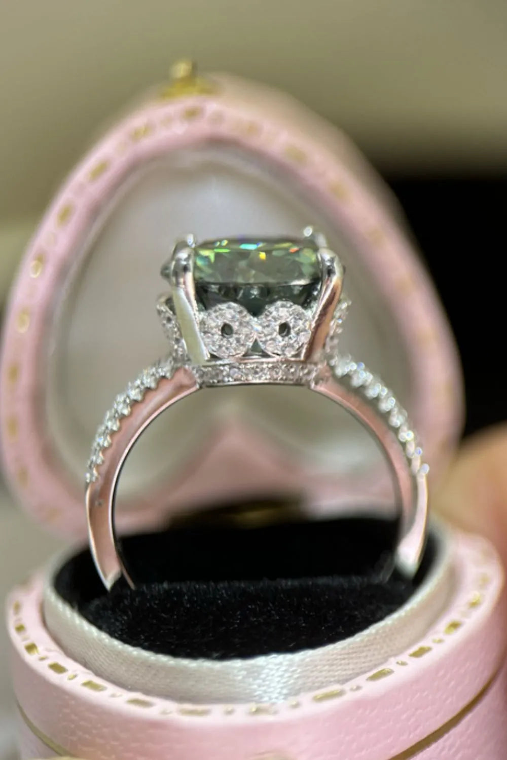 Lovcia Emerald-Green 5 Carat Moissanite 925 Sterling Silver Ring for Women - Dark Green-5- - Buy latest trendy Rings for Women and Girls