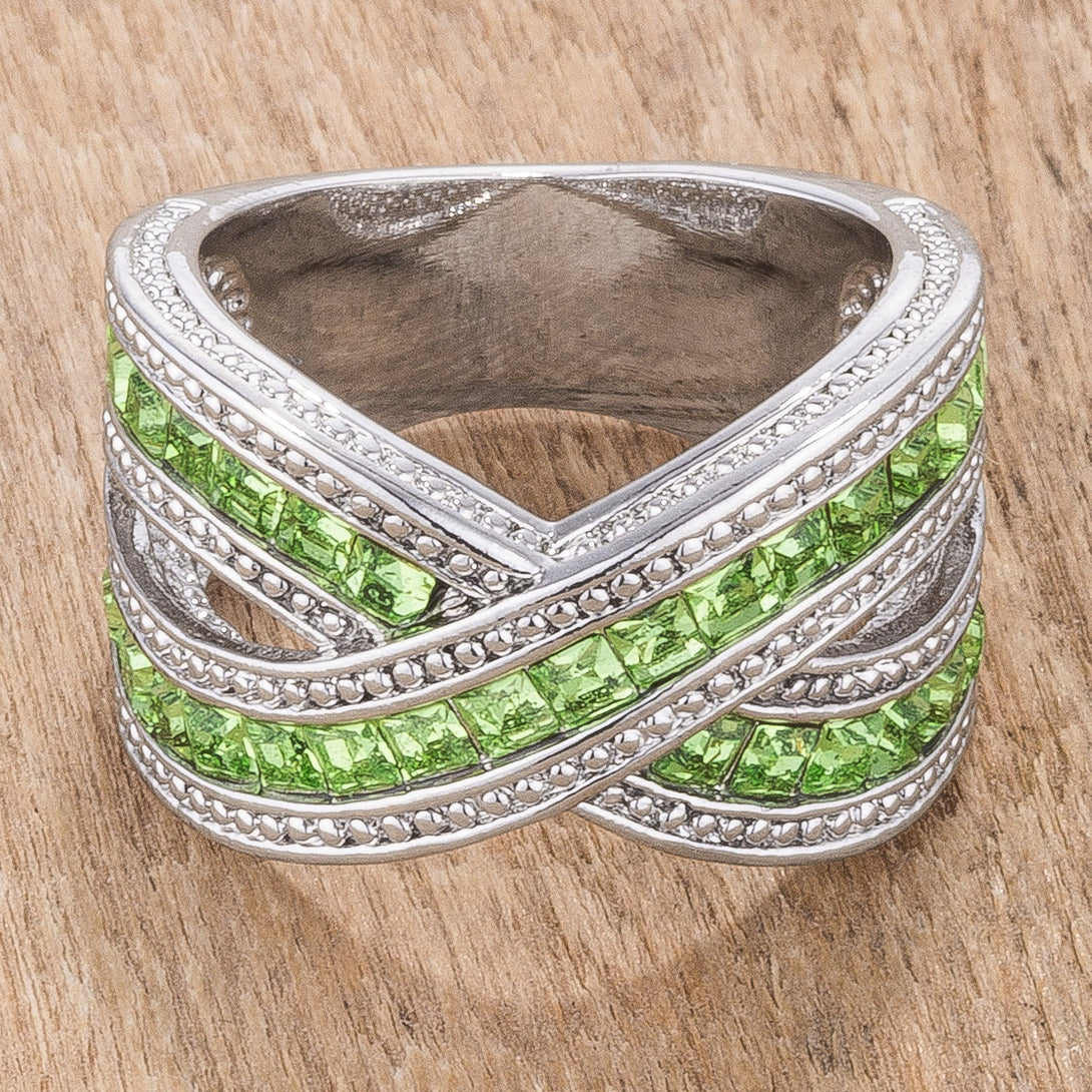 Lovcia Emerald Twirl Fashion Band-Rings-5-5