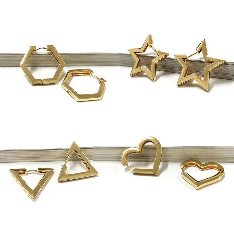 Lovcia Empowering Geometric Glam Earrings for Women - Unleash Your Style-Earrings-12mmStar-12mmStar