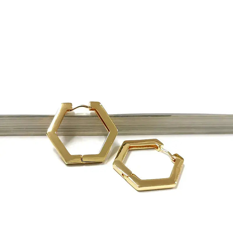 Lovcia Empowering Geometric Glam Earrings for Women - Unleash Your Style-Earrings-Hexagon-Hexagon