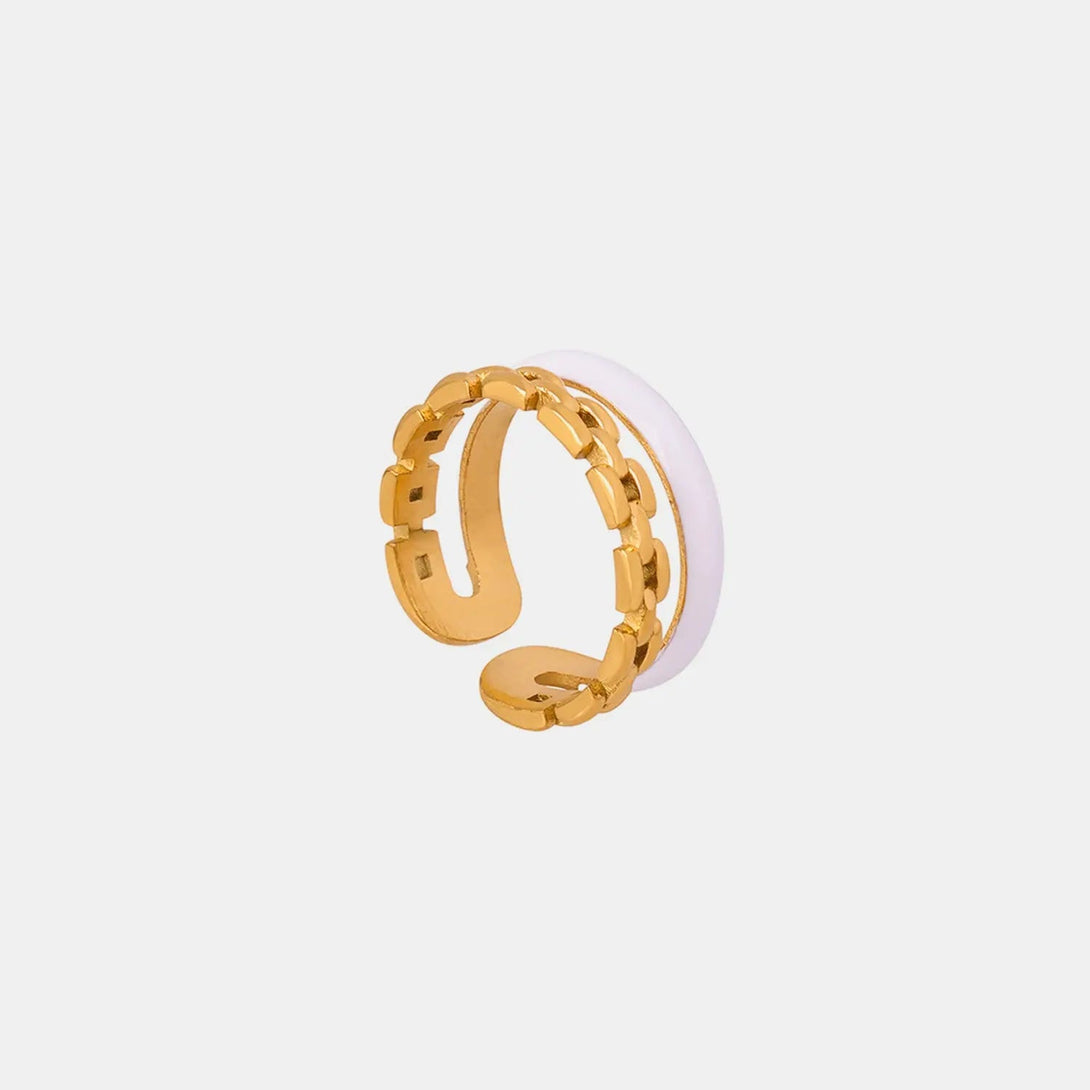 Lovcia Enamel 18K Gold-Plated Open Ring-Rings-Gold-7-Gold