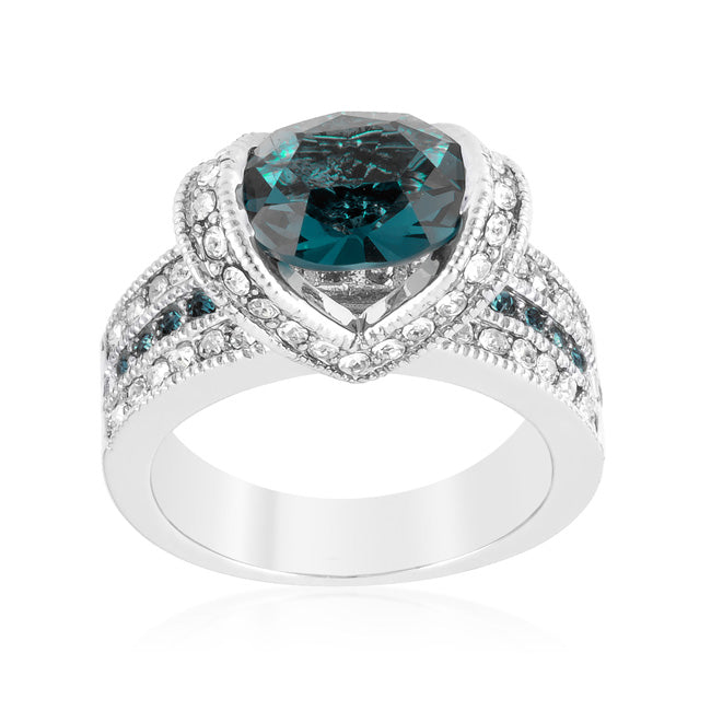 Lovcia Enchanting Blue Zirconia Oval Ring-Rings-5-5