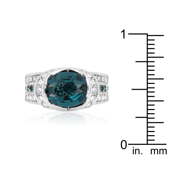 Lovcia Enchanting Blue Zirconia Oval Ring-Rings-5-5