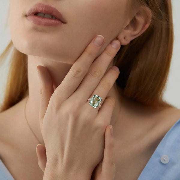 Lovcia Enchanting Green Amethyst Luxury Ring - S925 Sterling Silver Gemstone Elegance-Rings-Green-No.6-Green