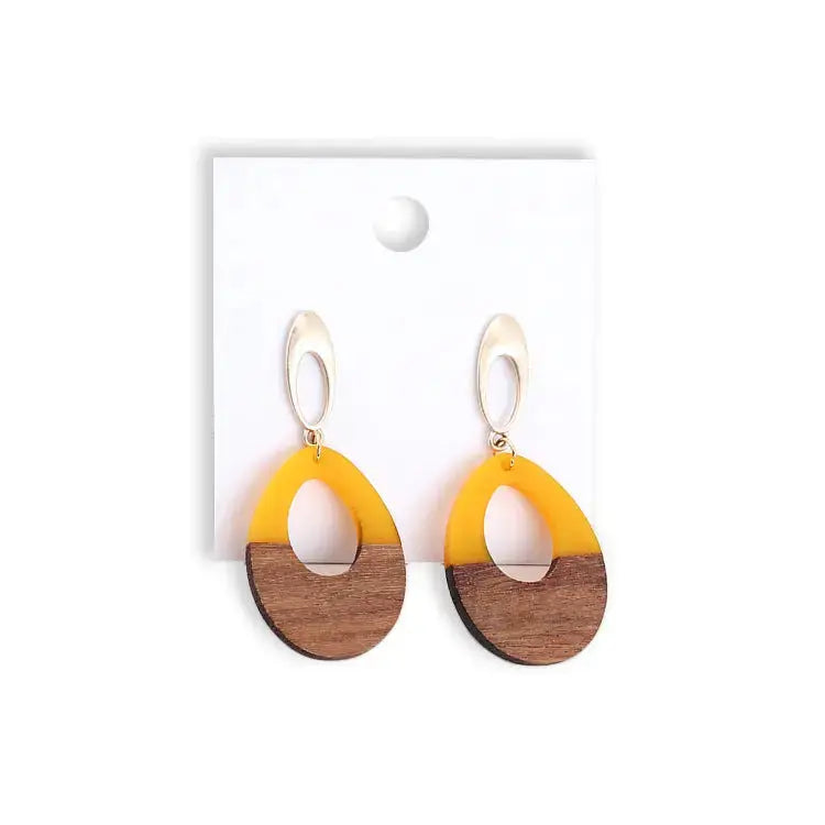 Lovcia Enchanting Woodcraft Handmade Water Drop Earrings for Women-Earrings-Blue-Blue