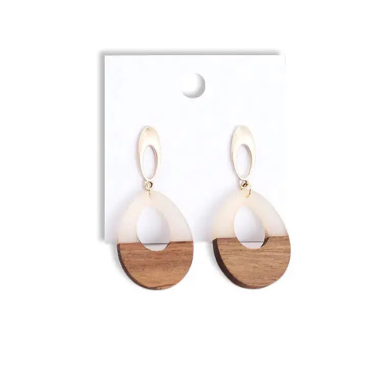 Lovcia Enchanting Woodcraft Handmade Water Drop Earrings for Women-Earrings-Blue-Blue