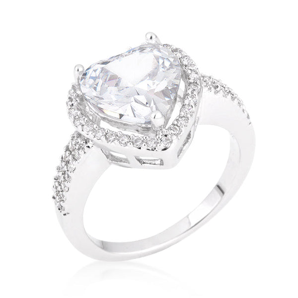 Lovcia Enchantress Elegant Heart Cubic Zirconia Ring-Rings-5-5
