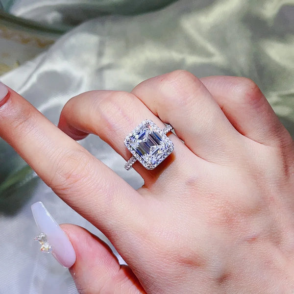 Lovcia Endless Shimmer 5 Carat Moissanite 925 Sterling Silver Ring for Women - White-5- - Buy latest trendy Rings for Women and Girls