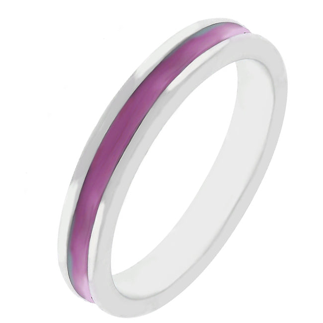 Lovcia Eternal Fuchsia Enamel Stackable Ring-Rings-5-5