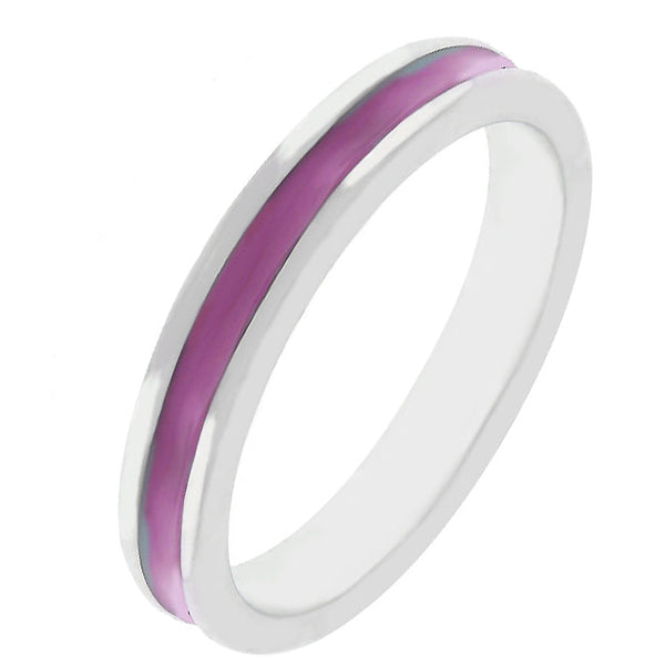 Lovcia Eternal Fuchsia Enamel Stackable Ring-Rings-5-5