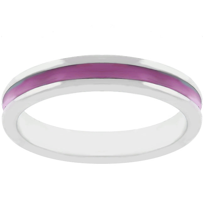 Lovcia Eternal Fuchsia Enamel Stackable Ring-Rings-5-5