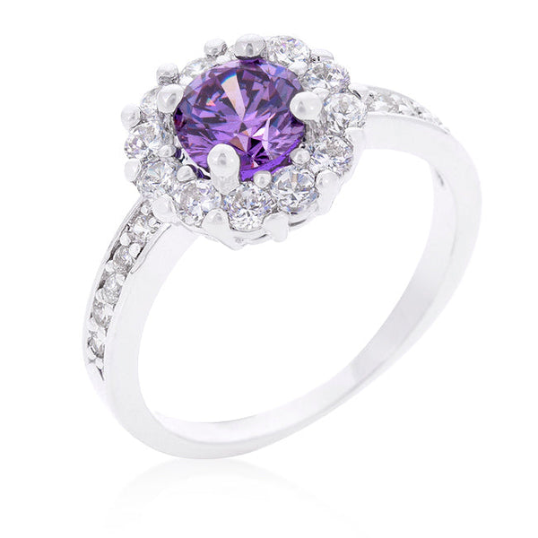 Lovcia Eternal Lavender Halo Diamond Ring-Rings-5-5