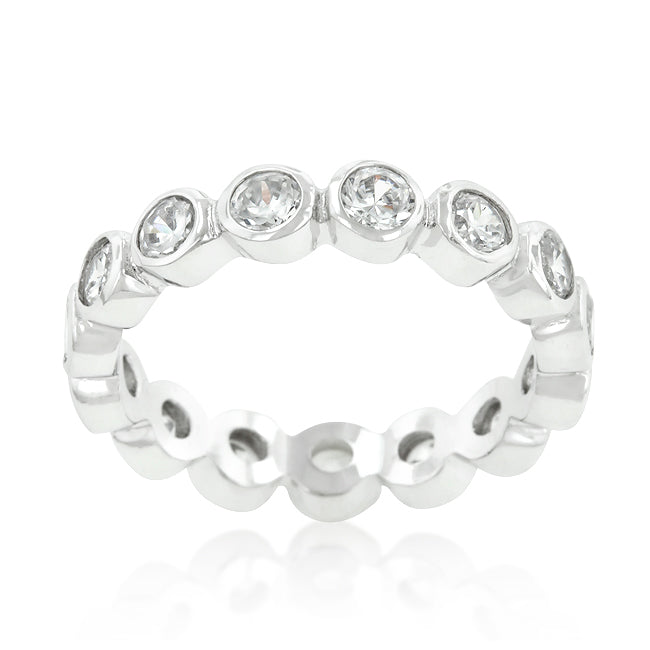Lovcia Eternal Linked Bezel Rhodium Band-Rings-5-5