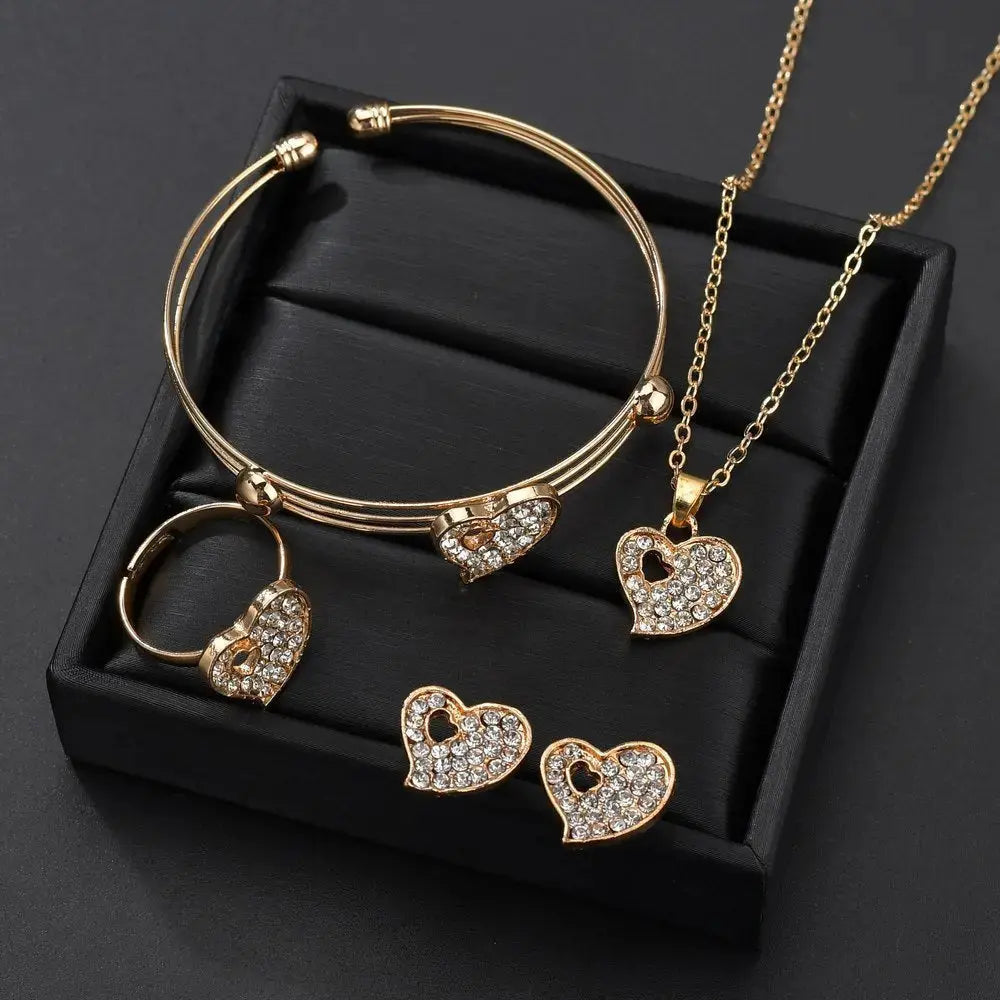 Lovcia Eternal Love Exquisite Jewellery Set for Her-Jewelry Sets-Gold-Gold