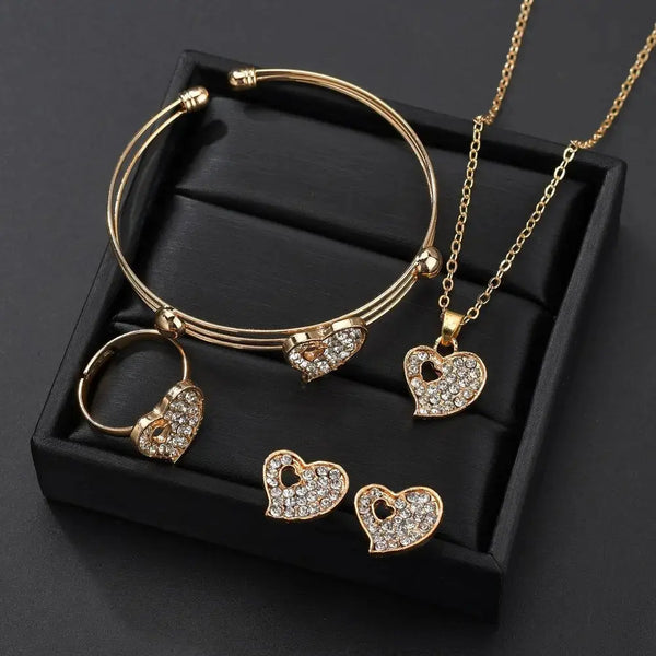 Lovcia Eternal Love Exquisite Jewellery Set for Her-Jewelry Sets-Gold-Gold