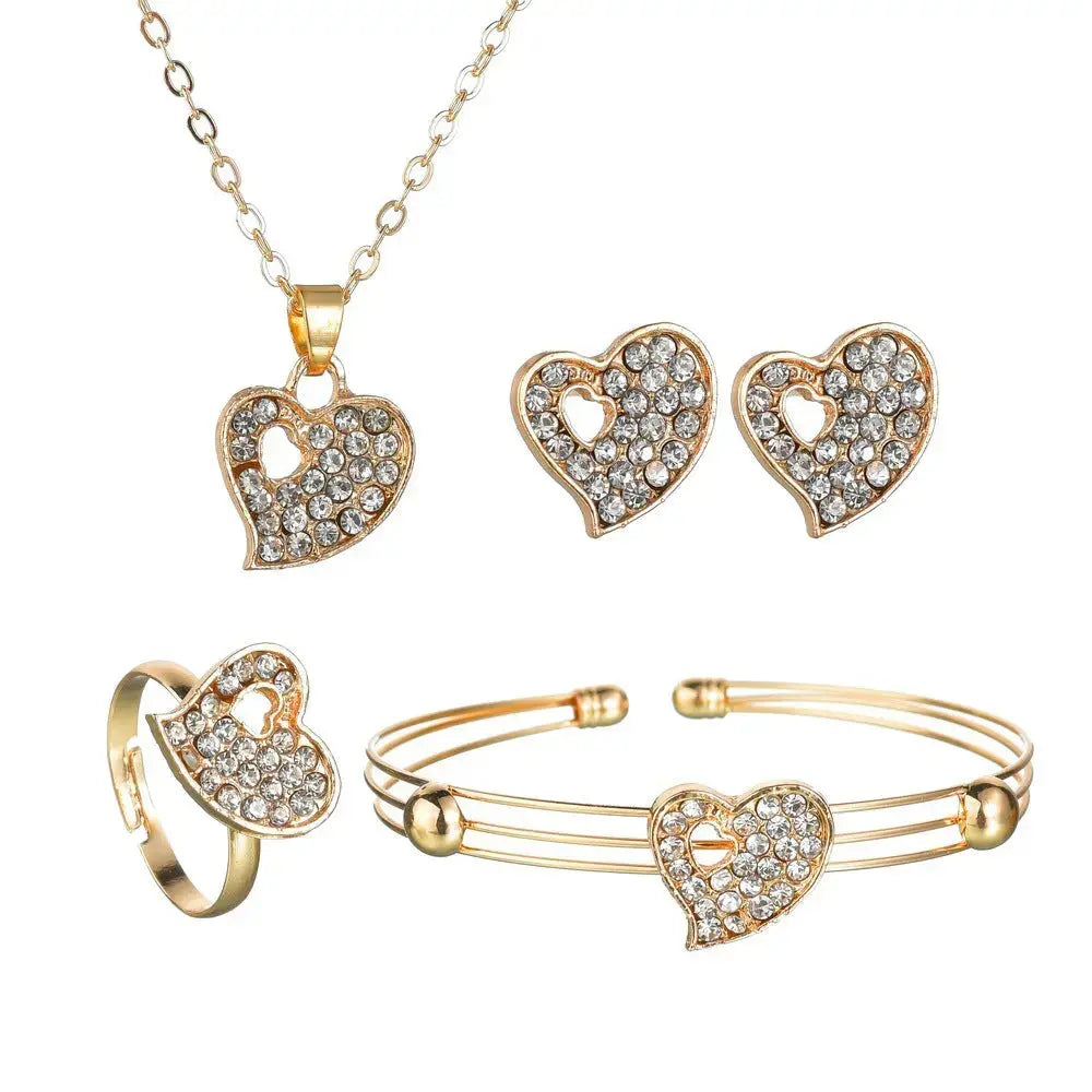Lovcia Eternal Love Exquisite Jewellery Set for Her-Jewelry Sets-Gold-Gold