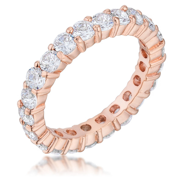 Lovcia Eternal Love Rose Gold Cubic Zirconia Band-Rings-5-5