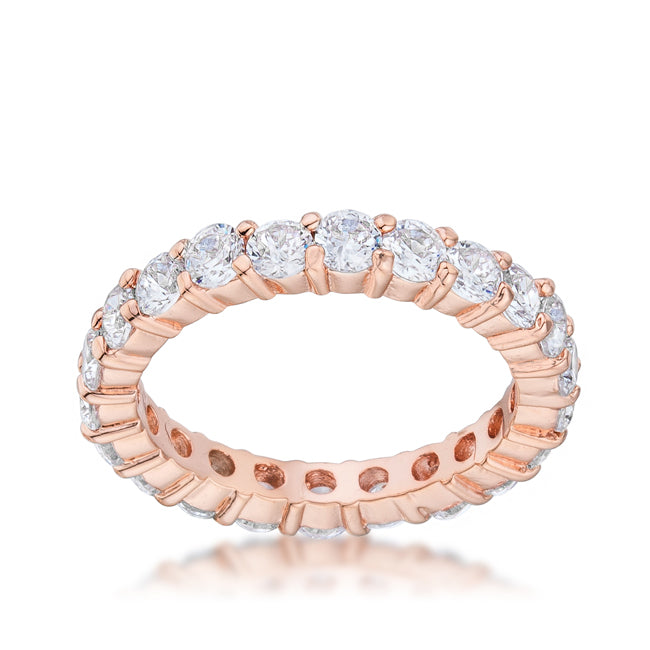 Lovcia Eternal Love Rose Gold Cubic Zirconia Band-Rings-5-5