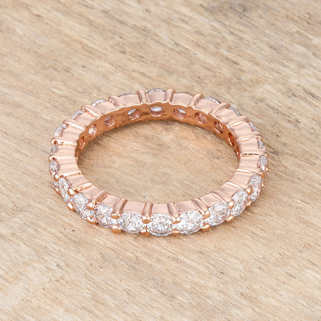 Lovcia Eternal Love Rose Gold Cubic Zirconia Band-Rings-5-5