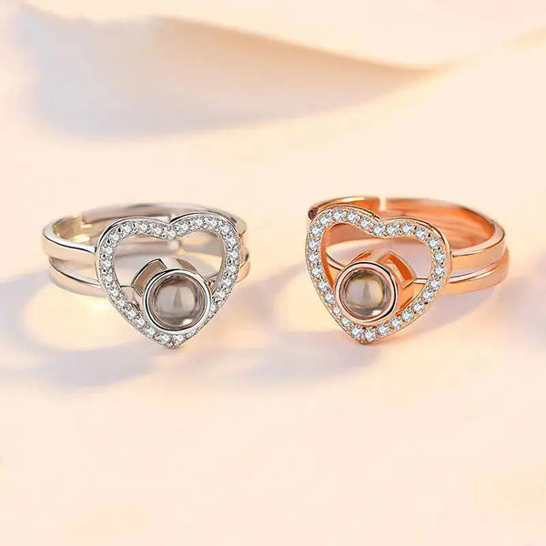 Lovcia Eternal Love Sparkle Crystals Rings - Exquisite Unisex Fashion Ring Jewellery-Rings-Rose Gold-Adjustable Opening-Rose Gold