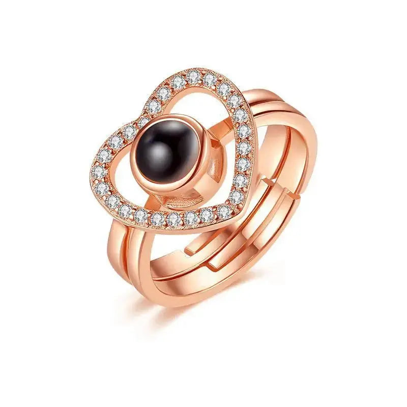 Lovcia Eternal Love Sparkle Crystals Rings - Exquisite Unisex Fashion Ring Jewellery-Rings-Rose Gold-Adjustable Opening-Rose Gold