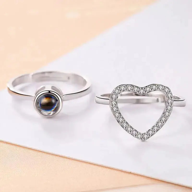 Lovcia Eternal Love Sparkle Crystals Rings - Exquisite Unisex Fashion Ring Jewellery-Rings-Rose Gold-Adjustable Opening-Rose Gold